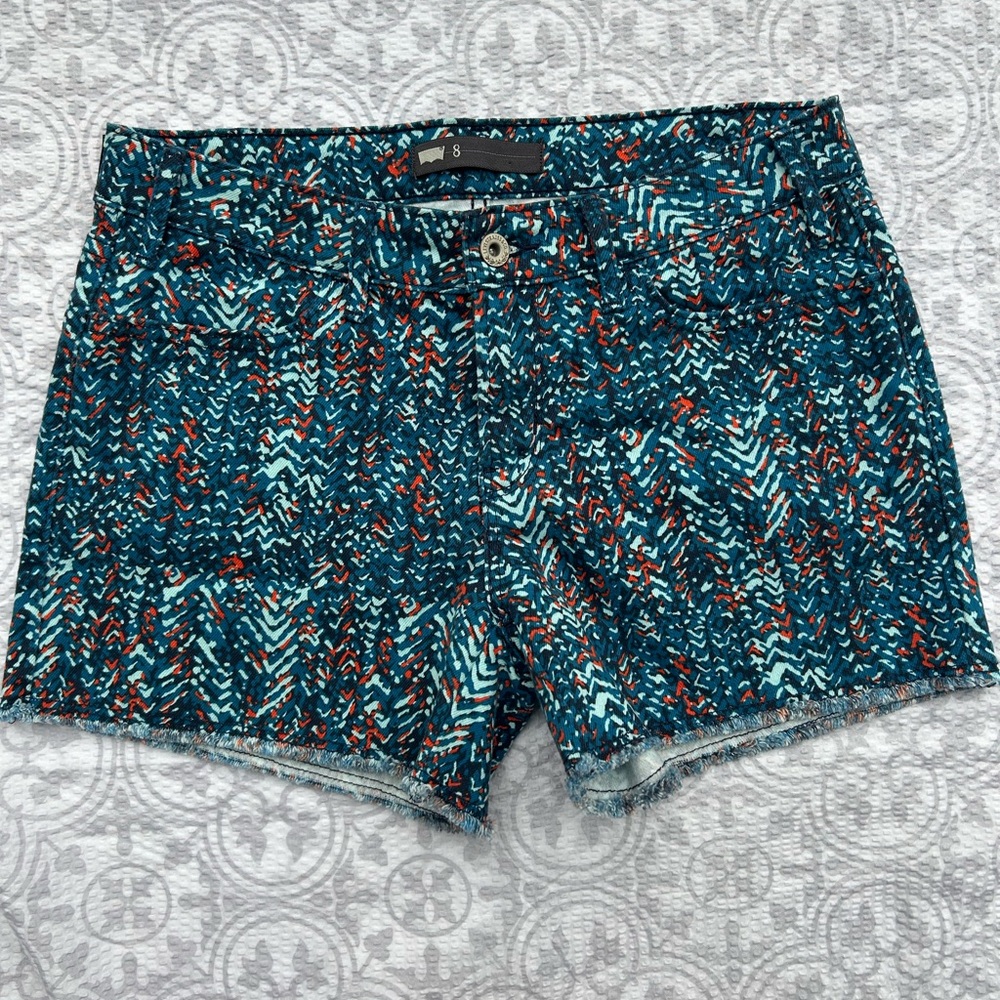 Levi's Artistic Blue and Red Jean Shorts